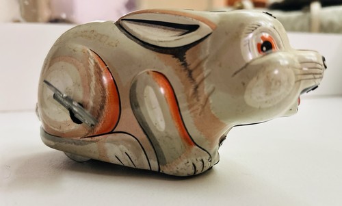 Vintage wind coniglio latta - wind-up,